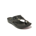 Анатомични черни дамски чехли, естествена кожа - ежедневни обувки за пролетта и лятото N 100013893