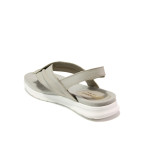 Анатомични сиви дамски сандали, естествена кожа - ежедневни обувки за пролетта и лятото N 100013894