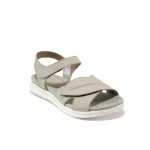 Анатомични сиви дамски сандали, естествена кожа - ежедневни обувки за пролетта и лятото N 100013895