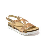 Анатомични кафяви дамски сандали, естествена кожа - ежедневни обувки за пролетта и лятото N 100013890