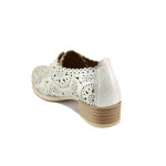 Анатомични светлобежови дамски обувки със среден ток, естествена кожа - всекидневни обувки за пролетта и лятото N 100013919