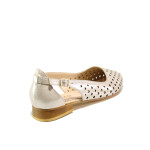 Бежови дамски обувки с равна подметка, естествена кожа - всекидневни обувки за пролетта и лятото N 100013993