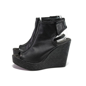 Анатомични черни летни дамски боти, естествена кожа - ежедневни обувки за пролетта и лятото N 100014016