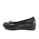 Черни дамски обувки с равна подметка, естествена кожа - всекидневни обувки за есента и зимата N 100015294