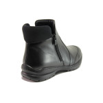 Черни дамски боти, естествена кожа - ежедневни обувки за есента и зимата N 100014380