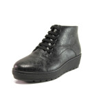 Черни дамски боти, естествена кожа - ежедневни обувки за есента и зимата N 100014359