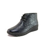 Тъмносини вид обувки, лачена естествена кожа - ежедневни обувки за есента и зимата N 100014353