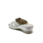 Анатомични сиви дамски чехли, естествена кожа - ежедневни обувки за пролетта и лятото N 100014022