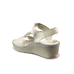 Анатомични бежови дамски сандали, естествена кожа - ежедневни обувки за пролетта и лятото N 100014024