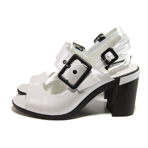 Анатомични бели дамски сандали, естествена кожа - ежедневни обувки за пролетта и лятото N 100014088