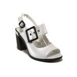 Анатомични бели дамски сандали, естествена кожа - ежедневни обувки за пролетта и лятото N 100014088