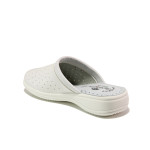 Бели дамски чехли, здрава еко-кожа - ежедневни обувки за целогодишно ползване N 100014231