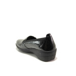 Черни дамски обувки с платформа, лачена естествена кожа - всекидневни обувки за есента и зимата N 100014403