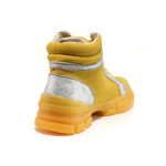 Жълти дамски боти, качествен еко-велур - ежедневни обувки за есента и зимата N 100014457
