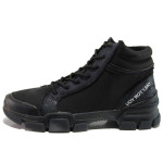 Черни дамски боти, качествен еко-велур - ежедневни обувки за есента и зимата N 100014459