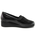 Черни дамски обувки с платформа, естествена кожа - всекидневни обувки за есента и зимата N 100014515
