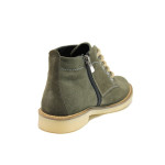Зелени дамски боти, естествен велур - ежедневни обувки за есента и зимата N 100014545