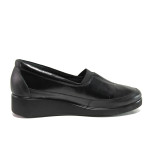 Черни дамски обувки с платформа, естествена кожа - ежедневни обувки за есента и зимата N 100014544