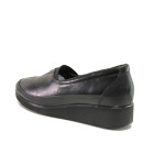 Черни дамски обувки с платформа, естествена кожа - ежедневни обувки за есента и зимата N 100014544