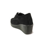 Черни дамски обувки с платформа, естествен набук - всекидневни обувки за есента и зимата N 100014579