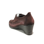 Винени дамски обувки с платформа, естествен набук - всекидневни обувки за есента и зимата N 100014562