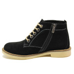Черни дамски боти, естествен велур - ежедневни обувки за есента и зимата N 100014571