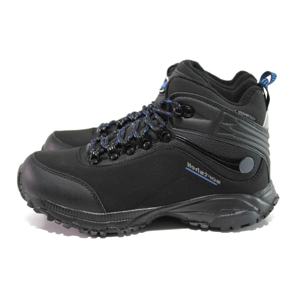 Черни юношески боти, текстилна материя - ежедневни обувки за есента и зимата N 100014576