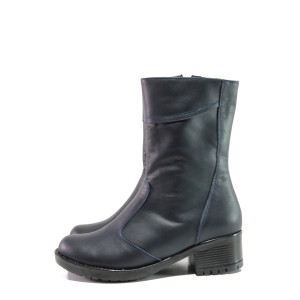 ТъмноСини анатомични анатомични анатомични дамски боти, естествена кожа - ежедневни обувки за есента и зимата N 100014682