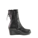 Черни дамски боти, естествена кожа - всекидневни обувки за есента и зимата N 100014706