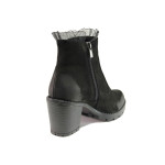 Черни дамски боти, естествен набук - ежедневни обувки за есента и зимата N 100014709