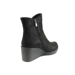 Черни дамски боти, естествена кожа - ежедневни обувки за есента и зимата N 100014792
