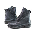 Сиви дамски боти, естествена кожа - всекидневни обувки за есента и зимата N 100014836