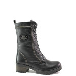Черни дамски ботуши, естествена кожа - всекидневни обувки за есента и зимата N 10007539