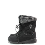 Черни дамски боти, текстилна материя - ежедневни обувки за есента и зимата N 100014870