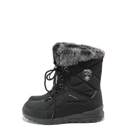 Черни дамски боти, текстилна материя - ежедневни обувки за есента и зимата N 100014870