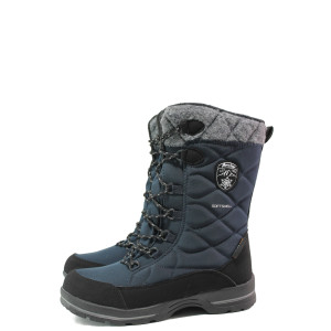 Тъмносини юношески апрески, текстилна материя - ежедневни обувки за есента и зимата N 100014874