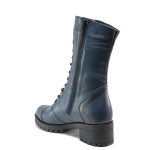 Сини дамски боти, естествена кожа - ежедневни обувки за есента и зимата N 100014885
