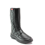 Черни дамски боти, здрава еко-кожа - ежедневни обувки за есента и зимата N 100014925