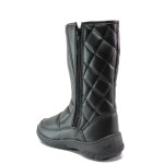 Черни дамски боти, здрава еко-кожа - ежедневни обувки за есента и зимата N 100014925
