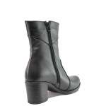 Черни дамски боти, естествена кожа - ежедневни обувки за есента и зимата N 100014981