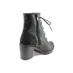 Черни дамски боти, естествена кожа - ежедневни обувки за есента и зимата N 100014986