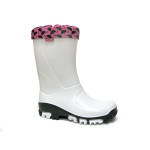 Бели гумени детски ботушки, pvc материя - ежедневни обувки за пролетта и есента N 100014815