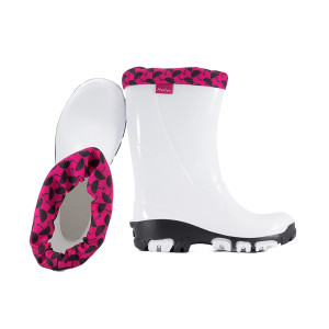 Бели гумени детски ботушки, pvc материя - ежедневни обувки за пролетта и есента N 100014818