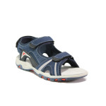 Анатомични тъмносини детски сандали, качествен еко-велур - ежедневни обувки за пролетта и лятото N 100014171