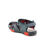 Анатомични тъмносини детски сандали, здрава еко-кожа - ежедневни обувки за пролетта и лятото N 100014170