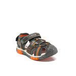 Анатомични сиви детски сандали, здрава еко-кожа - ежедневни обувки за пролетта и лятото N 100014169