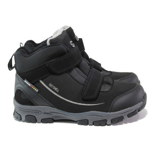 Черни детски боти, текстилна материя - ежедневни обувки за есента и зимата N 100014581