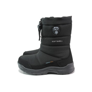 Черни детски ботушки, текстилна материя - ежедневни обувки за есента и зимата N 100014862