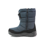 Тъмносини детски ботушки, текстилна материя - ежедневни обувки за есента и зимата N 100014863