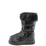 Черни детски ботушки, здрава еко-кожа - ежедневни обувки за есента и зимата N 100014930